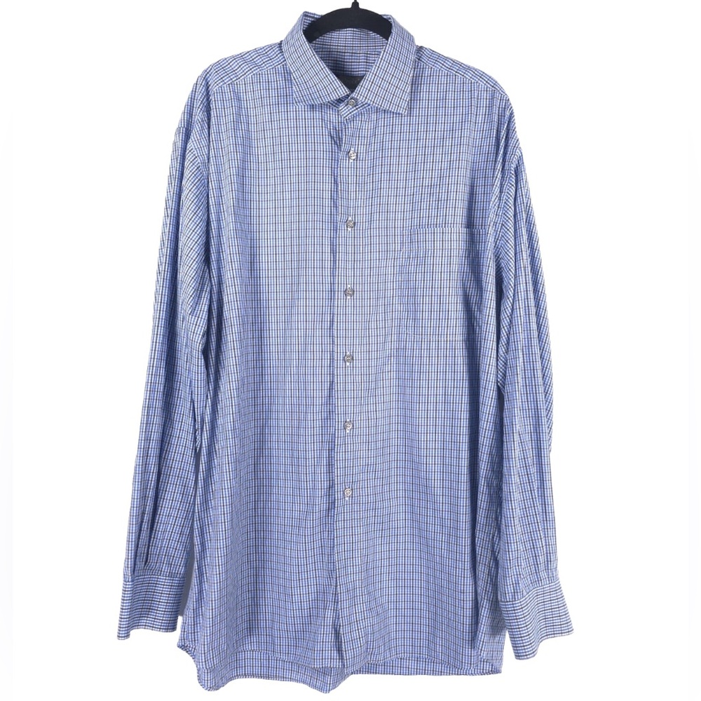 St. Croix ITALY🇮🇹MADE Plaid Button Up Long Sleeve Shirt Size‎ XL